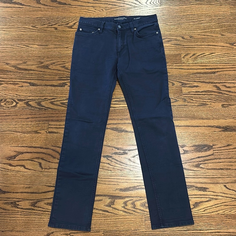 Banana Republic Traveler Navy Blue Slim Fit Pants 31x32